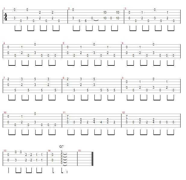 Fingerpicking Shuffle in Open-G